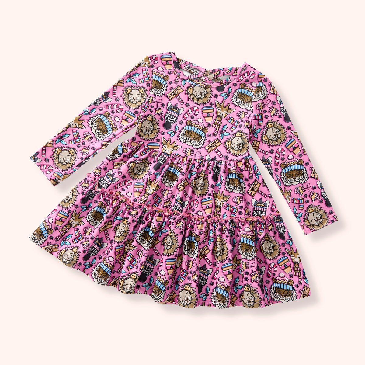 Snowy Safari - Dress flat lay