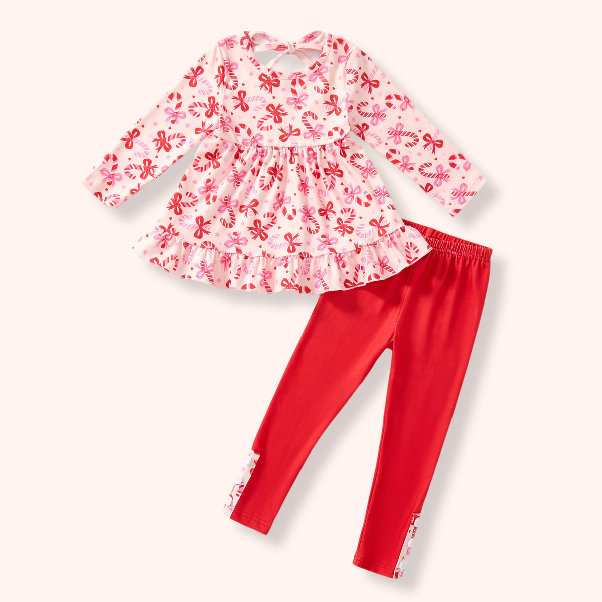 Candy Cane Cutie - Pants Set flat lay
