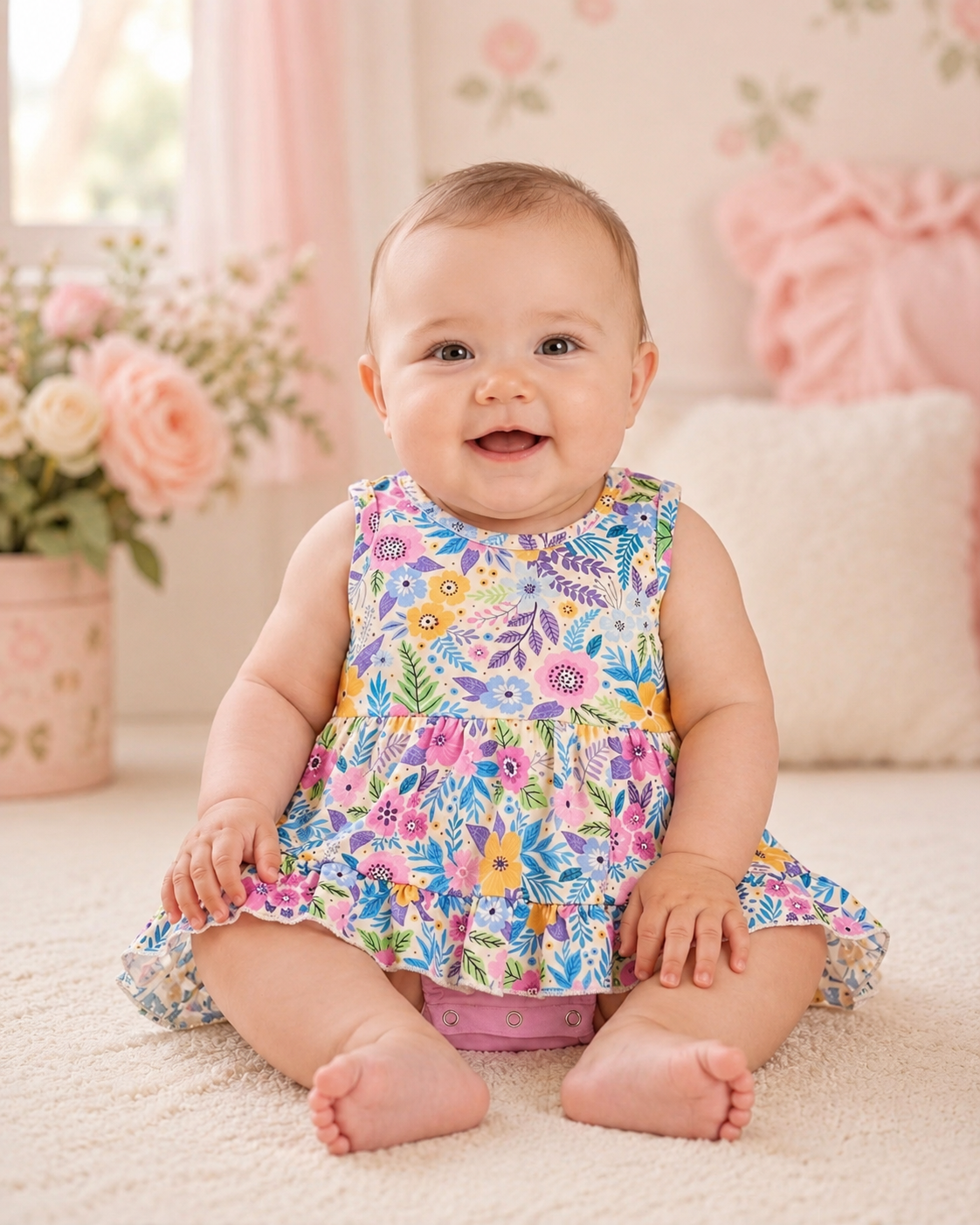 Sunlit Petals Romper