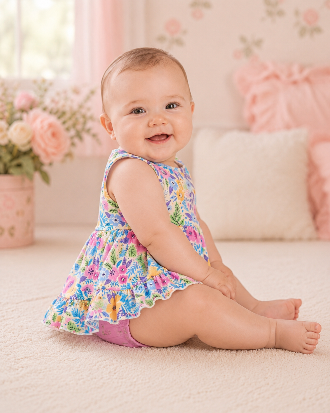 Sunlit Petals Romper